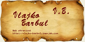 Vlajko Barbul vizit kartica